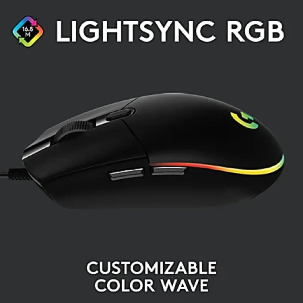 Logitech G203 LIGHTSYNC Optical Gaming Mouse - Black